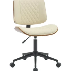 CLP Bureaustoel Plover zwart Frame - Hout - walnoot/creme Hot