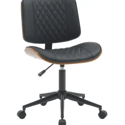 CLP Bureaustoel Plover zwart Frame - Hout - walnoot/zwart Hot