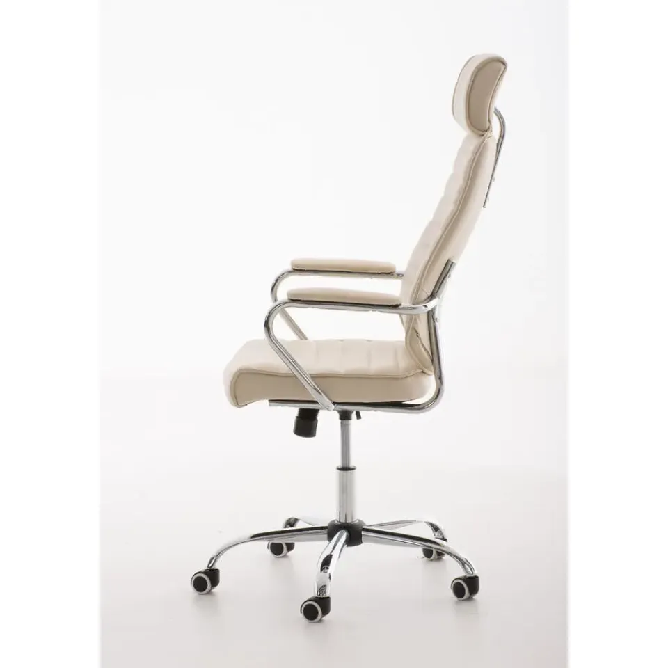 CLP Bureaustoel Rako V2 chroom Frame - Kunstleer - creme Clearance