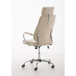 CLP Bureaustoel Rako V2 chroom Frame - Kunstleer - creme Clearance