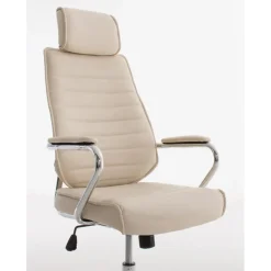 CLP Bureaustoel Rako V2 chroom Frame - Kunstleer - creme Clearance