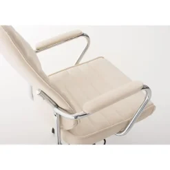 CLP Bureaustoel Rako V2 chroom Frame - Kunstleer - creme Clearance