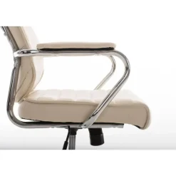 CLP Bureaustoel Rako V2 chroom Frame - Kunstleer - creme Clearance