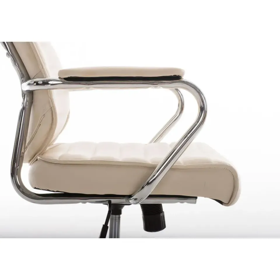 CLP Bureaustoel Rako V2 chroom Frame - Kunstleer - creme Clearance