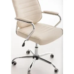 CLP Bureaustoel Rako V2 chroom Frame - Kunstleer - creme Clearance