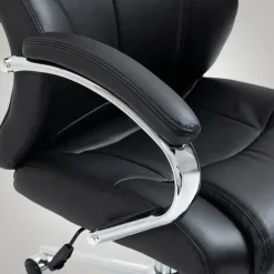 CLP Bureaustoel Salford chroom Frame - Echt leer - zwart Hot