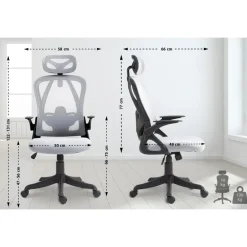 CLP Bureaustoel Taos zwart Frame - Stof - grijs Hot