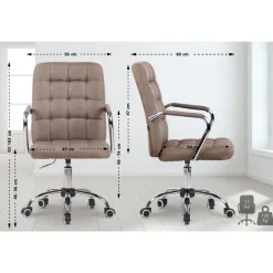 CLP Bureaustoel Terni chroom Frame - Stof - taupe New