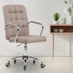 CLP Bureaustoel Terni chroom Frame - Stof - taupe New