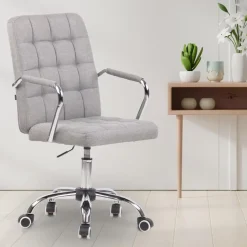 CLP Bureaustoel Terni chroom Frame - Stof - grijs