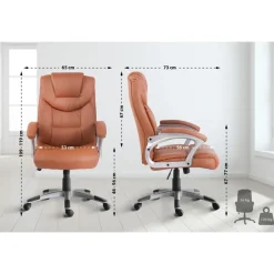 CLP Bureaustoel Texas V2 grijs Frame - Kunstleer - licht bruin Online