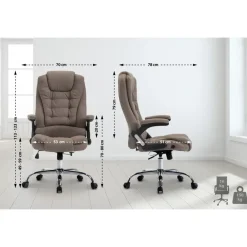 CLP Bureaustoel Thor chroom Frame - Stof - taupe Clearance