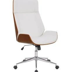 CLP Bureaustoel Varel chroom Frame - Kunstleer - walnoot/wit Hot