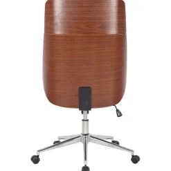 CLP Bureaustoel Varel chroom Frame - Kunstleer - walnoot/wit Hot