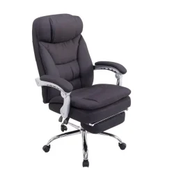 CLP Bureaustoel XL Troy chroom Frame - Stof - zwart New