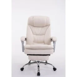 CLP Bureaustoel XL Troy chroom Frame - Stof - creme