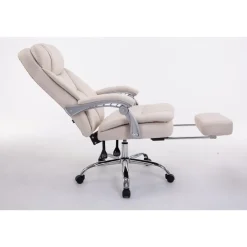 CLP Bureaustoel XL Troy chroom Frame - Stof - creme