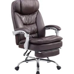 CLP Bureaustoel XL Troy chroom Frame - Kunstleer - bruin