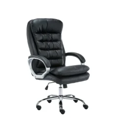 CLP Bureaustoel XXL Vancouver chroom Frame - Kunstleer - zwart Hot