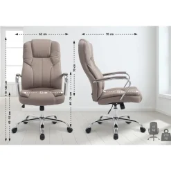 CLP Bureaustoel XXL Xanthos chroom Frame - Stof - taupe Online
