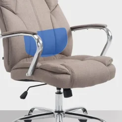 CLP Bureaustoel XXL Xanthos chroom Frame - Stof - taupe Online