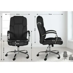 CLP Bureaustoel XXL Xanthos chroom Frame - Kunstleer - zwart Best