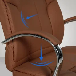 CLP Bureaustoel XXL Xanthos chroom Frame - Kunstleer - licht bruin Sale