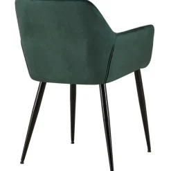 CLP Eetkamerstoel Emia zwart Frame - Fluweel - groen Clearance