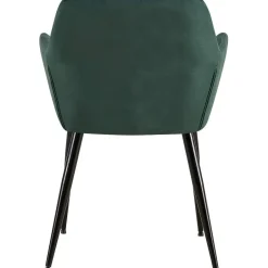 CLP Eetkamerstoel Emia zwart Frame - Fluweel - groen Clearance