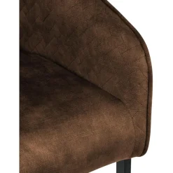 CLP Eetkamerstoel Jarik zwart Frame - Fluweel - koffie Sale