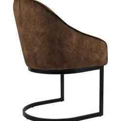 CLP Eetkamerstoel Jarik zwart Frame - Fluweel - koffie Sale