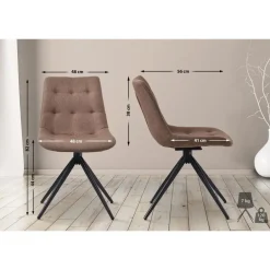 CLP Eetkamerstoel Merna zwart Frame - Stof - taupe Best