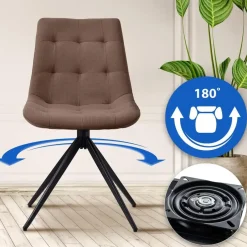 CLP Eetkamerstoel Merna zwart Frame - Stof - taupe Best