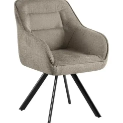 CLP Eetkamerstoel Pettuli zwart Frame - Stof - taupe Hot