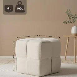 CLP Hocker Forinta Ribstof - creme Outlet