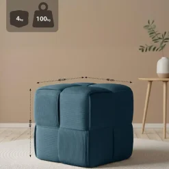 CLP Hocker Forinta Ribstof - donkerblauw Outlet