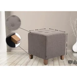 CLP Hocker Pharao antiek licht Frame - Stof - taupe Hot