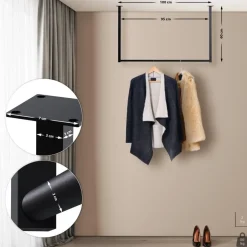 CLP Kledingrek Fenton 60x100x7 cm - zwart Sale