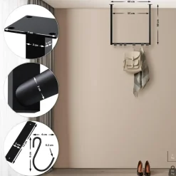 CLP Kledingrek Fenton 60x60x7 cm - zwart