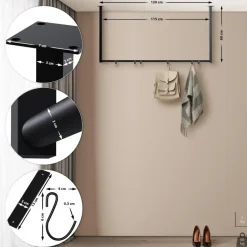 CLP Kledingrek Fenton 60x120x7 cm - zwart Sale