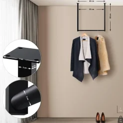 CLP Kledingrek Fenton 60x60x7 cm - zwart Discount