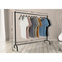 CLP Kledingrek Lara 120x150x38 cm - zwart Best