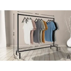 CLP Kledingrek Melva 120x150x38 cm - zwart