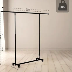 CLP Kledingrek Soran 120x150x50 cm - zwart