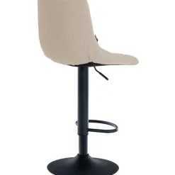 CLP Set van 2 Barkruk Jerry zwart Frame - Stof - creme New