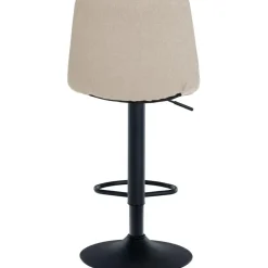 CLP Set van 2 Barkruk Jerry zwart Frame - Stof - creme New