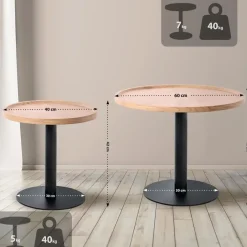 CLP Set van 2 Bijzettafel Aspen mat zwart Frame - Hout - natura Discount