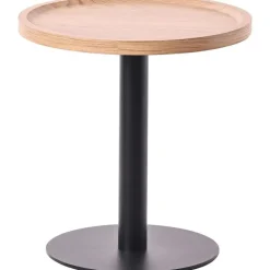 CLP Set van 2 Bijzettafel Aspen mat zwart Frame - Hout - natura Discount