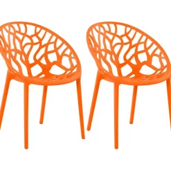 CLP Set van 2 Tuinstoel Hope Kunststof - oranje Best