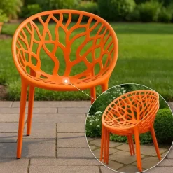 CLP Set van 2 Tuinstoel Hope Kunststof - oranje Best